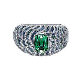 蒂芙尼MASTERPIECES PRISM系列铂金镶嵌绿色碧玺、沙弗莱石、蓝宝石和钻石手镯手镯