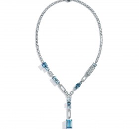 蒂芙尼BLUE BOOK高级珠宝The Four Seasons of Tiffany铂金镶嵌海蓝宝石与钻石项链项链