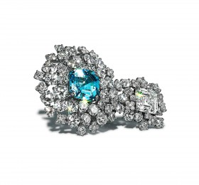 蒂芙尼BLUE BOOK高级珠宝2022 Blue Book铂金镶嵌海蓝宝石及钻石戒指戒指