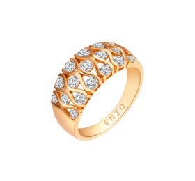 ENZO周年纪念时尚群镶18K黄金钻石戒指戒指