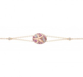 ENZO彩宝系列OCEAN 海洋系列18K玫瑰金镶粉紅蓝宝石及钻石手链手镯