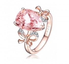 ENZO彩宝系列RIBBON 丝带系列18K玫瑰金镶摩根石及钻石戒指戒指