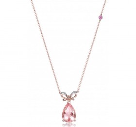 ENZO彩宝系列RIBBON 丝带系列18K玫瑰金镶粉红碧玺摩根石及钻石项链项链