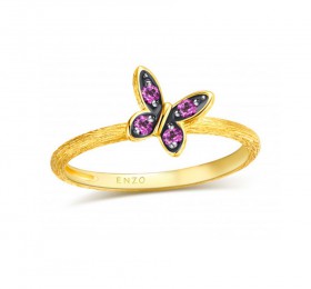 ENZO VAVA系列LOVE 爱意14K黄金镶紫晶戒指戒指