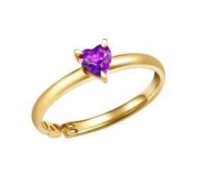 ENZO VAVA系列FEELING 心意14K黄金镶心形紫晶戒指戒指