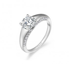 ENZO设计师系列DIAMOND BY OMAR OMAR订婚18K白金镶钻石戒指戒指