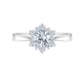 ENZO婚礼系列SNOWFLAKE 雪花系列18K白金镶嵌钻石戒指戒指