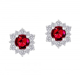 ENZO婚礼系列SNOWFLAKE 雪花系列18K金镶嵌红宝石及钻石耳饰耳饰