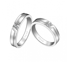 ENZO设计师系列COMMITMENT对戒系列18K白金镶钻石对戒戒指