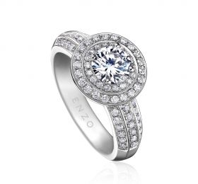 ENZO钻石系列SHOWY 炫耀系列18K白金镶钻石戒指戒指