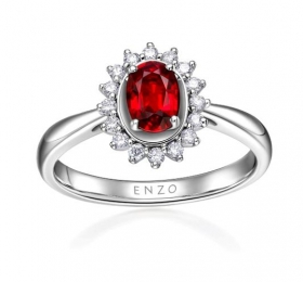 ENZO经典系列『爱慕﹒Venus』 系列18K白金红宝石戒指戒指