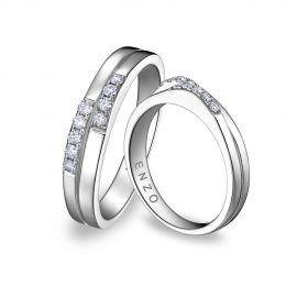 ENZO婚礼系列ENZO 99系列18K白金钻石对戒戒指