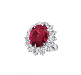 海瑞温斯顿INCREDIBLES高级珠宝系列红宝石和钻石戒指戒指