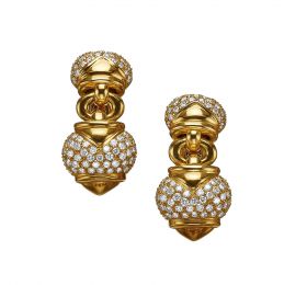 宝格丽古董珠宝系列黄金钻石耳环 耳饰