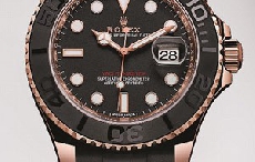 经典航海腕表：ROLEX Yacht-Master 18ct永恒玫瑰金黑色表款